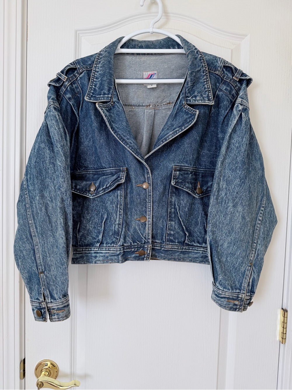 Vintage Brite N Sassy Acid Wash Denim Jean Jacket Size S 80s Retro
